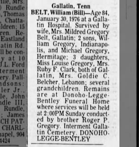 Obituary for William (Bill) Belt