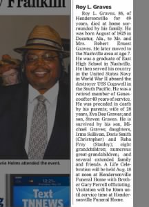 Obituary for Roy L. Graves