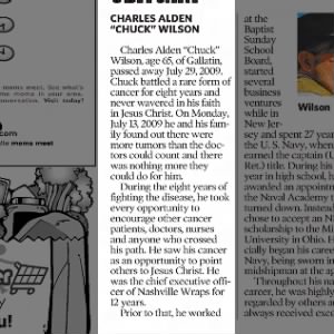 Obituary for CHARLES ALDEN WILSON