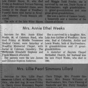 ANDERSON, ANNIE ETHEL (THE RUTHERFORD COURIER 9-10-1987)